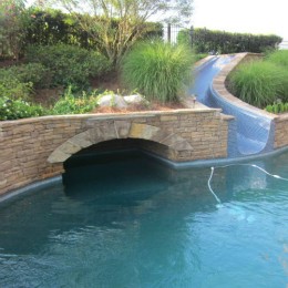 Excellent coping and masonry work at this grotto pool -- Alpharetta, GA
